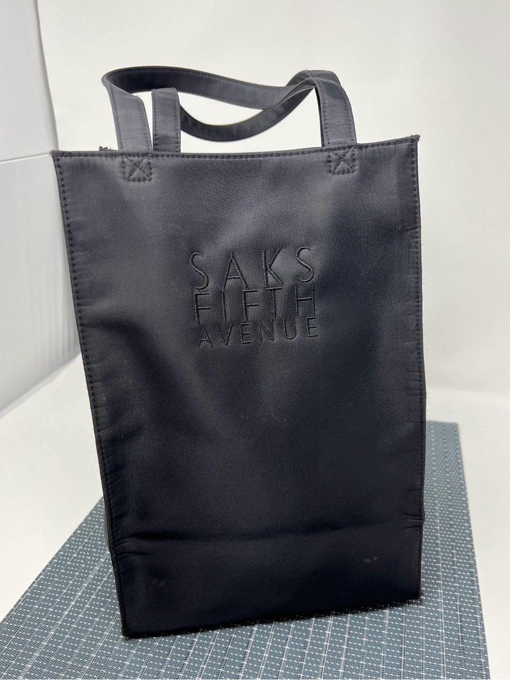 Saks Fifth Avenue Black Embossed Vertical Tote
